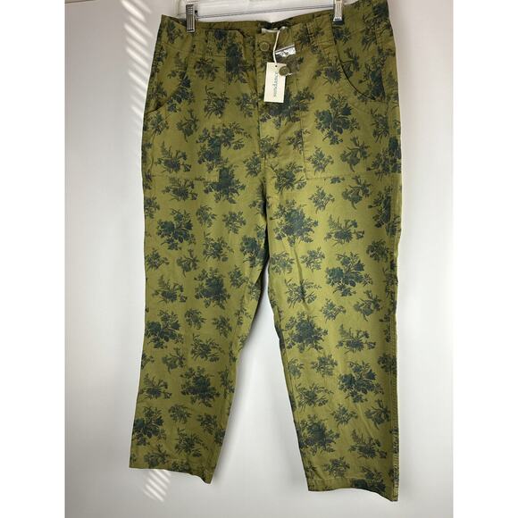 NWT Sundance Berenice Everyday Floral Pants Green Ankle Pant Women’s Size 16 - Picture 2 of 7